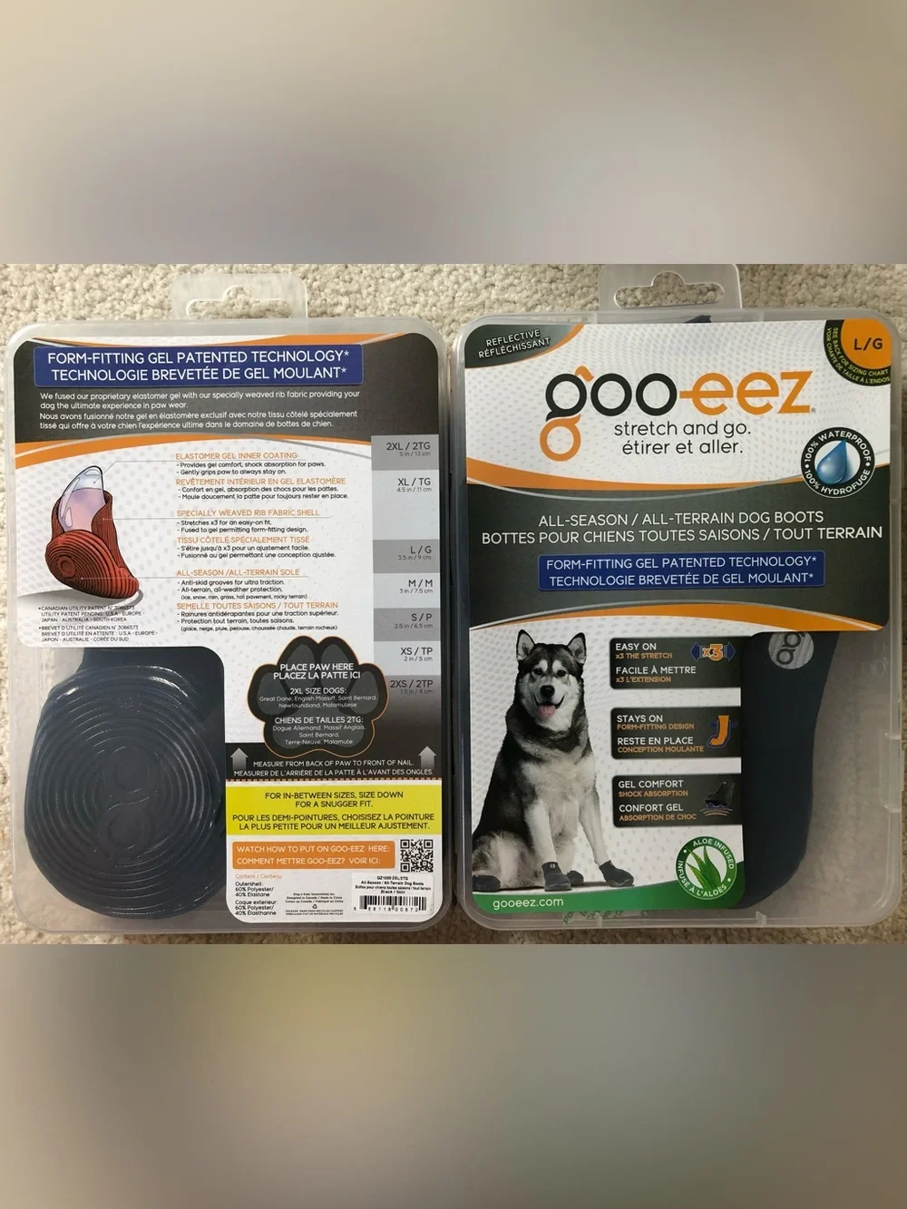 Goo-eez All-Season Dog Boots in Black - Set of Protective Paw Boots